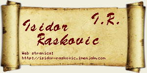 Isidor Rašković vizit kartica